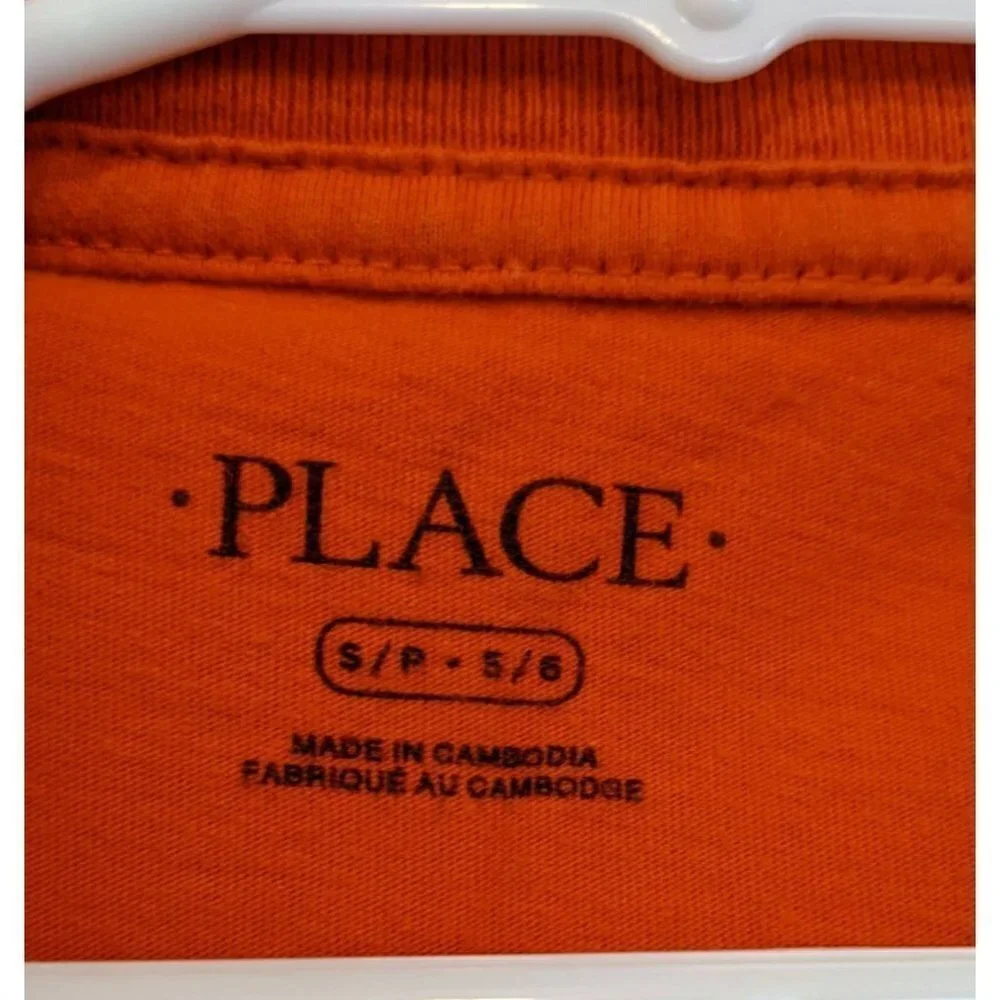 The Children's Place Halloween #CRUSHIN_IT Boys Long Sleeve Orange Shirt 5/6